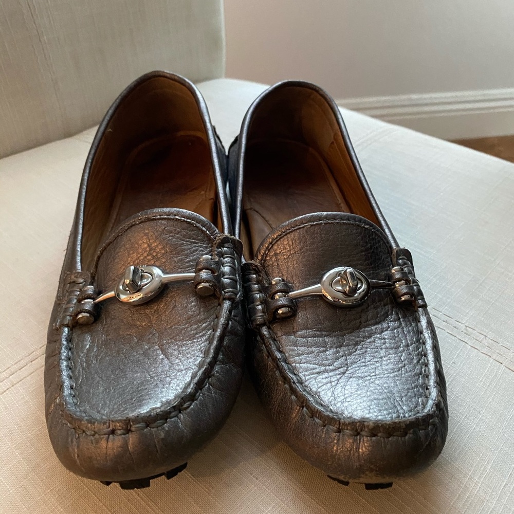 Coach gray/silver loafers